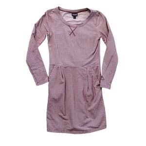patagonia dress long sleeve Patagonia Long Sleeve Dress Large Pink Purple Cross Front Organic Cotton Casual
